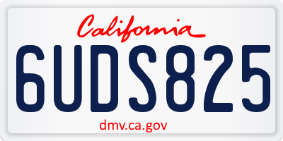 CA license plate 6UDS825