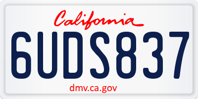 CA license plate 6UDS837
