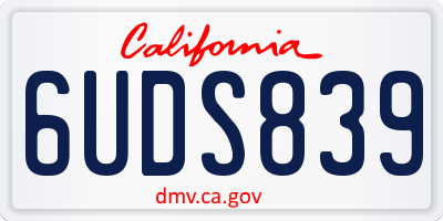 CA license plate 6UDS839