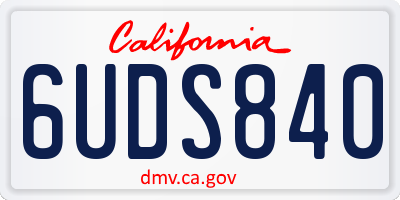 CA license plate 6UDS840
