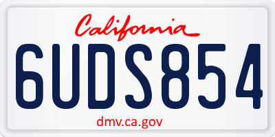 CA license plate 6UDS854