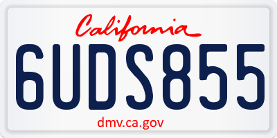 CA license plate 6UDS855