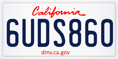 CA license plate 6UDS860