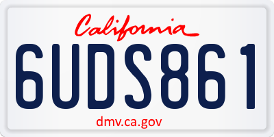 CA license plate 6UDS861