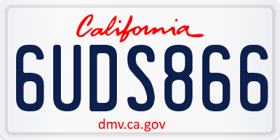 CA license plate 6UDS866