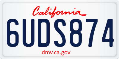 CA license plate 6UDS874