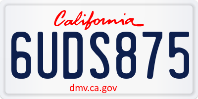 CA license plate 6UDS875