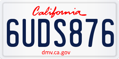CA license plate 6UDS876