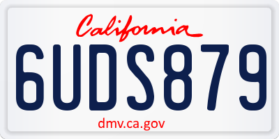 CA license plate 6UDS879