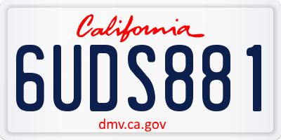 CA license plate 6UDS881