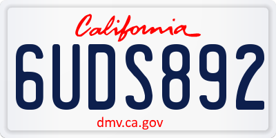 CA license plate 6UDS892