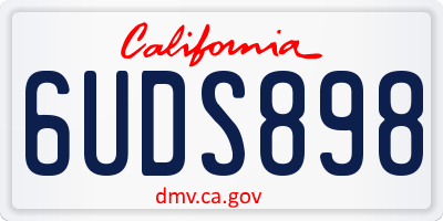 CA license plate 6UDS898