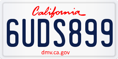 CA license plate 6UDS899