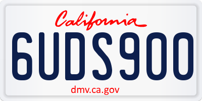 CA license plate 6UDS900
