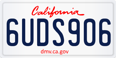CA license plate 6UDS906
