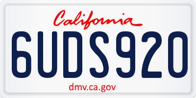 CA license plate 6UDS920