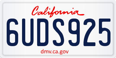 CA license plate 6UDS925