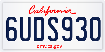 CA license plate 6UDS930