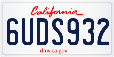 CA license plate 6UDS932