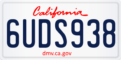 CA license plate 6UDS938