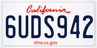 CA license plate 6UDS942
