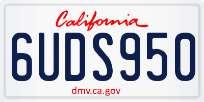 CA license plate 6UDS950