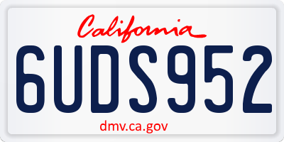 CA license plate 6UDS952