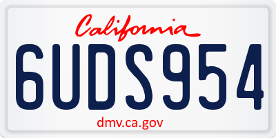 CA license plate 6UDS954