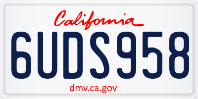 CA license plate 6UDS958