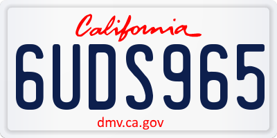 CA license plate 6UDS965