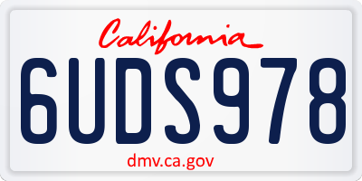 CA license plate 6UDS978