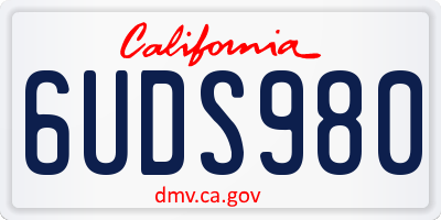 CA license plate 6UDS980