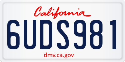 CA license plate 6UDS981