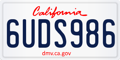 CA license plate 6UDS986