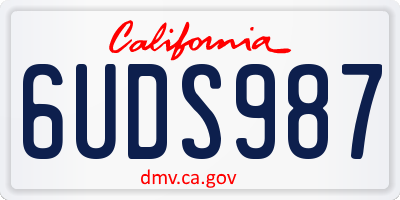 CA license plate 6UDS987