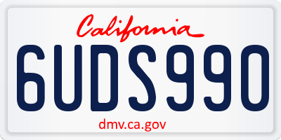 CA license plate 6UDS990