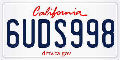 CA license plate 6UDS998