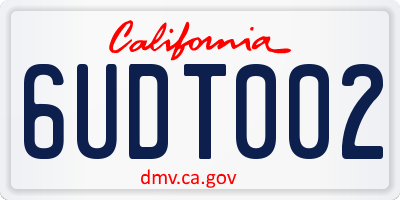CA license plate 6UDT002