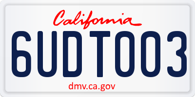 CA license plate 6UDT003