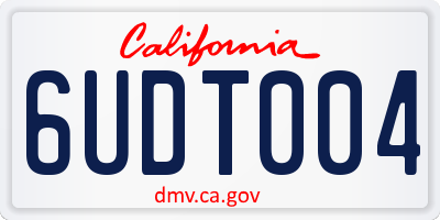 CA license plate 6UDT004