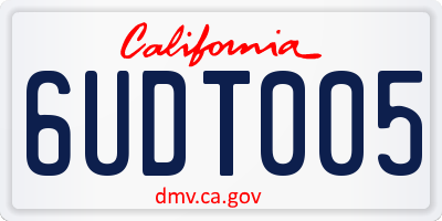 CA license plate 6UDT005