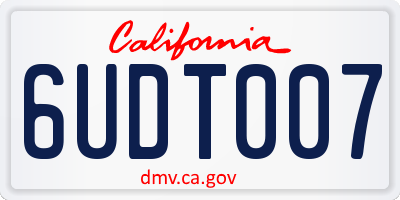CA license plate 6UDT007
