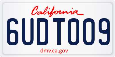 CA license plate 6UDT009