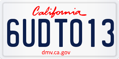 CA license plate 6UDT013