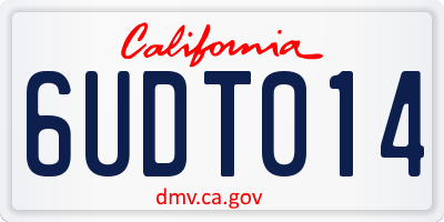CA license plate 6UDT014