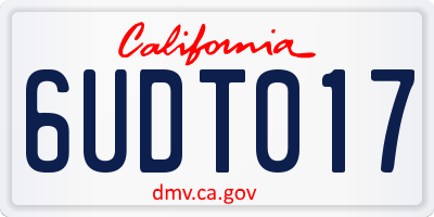 CA license plate 6UDT017