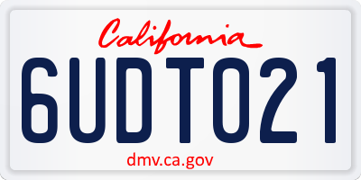 CA license plate 6UDT021