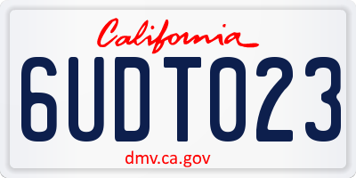 CA license plate 6UDT023