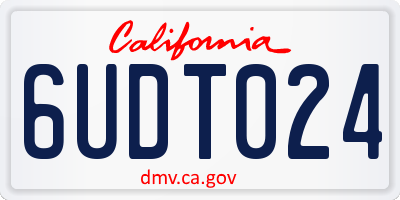 CA license plate 6UDT024