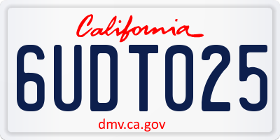 CA license plate 6UDT025